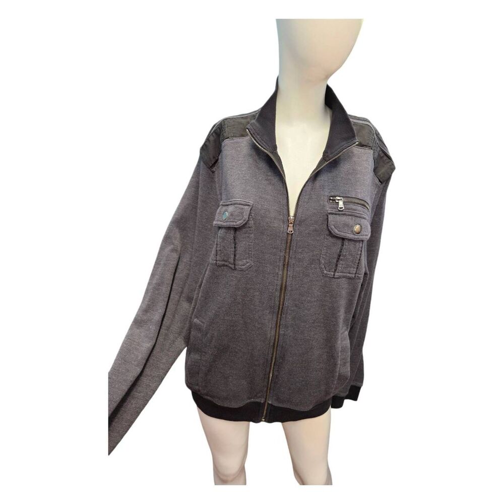 Rock & Republic Dark Gray Zip Jacket Size XL Mens